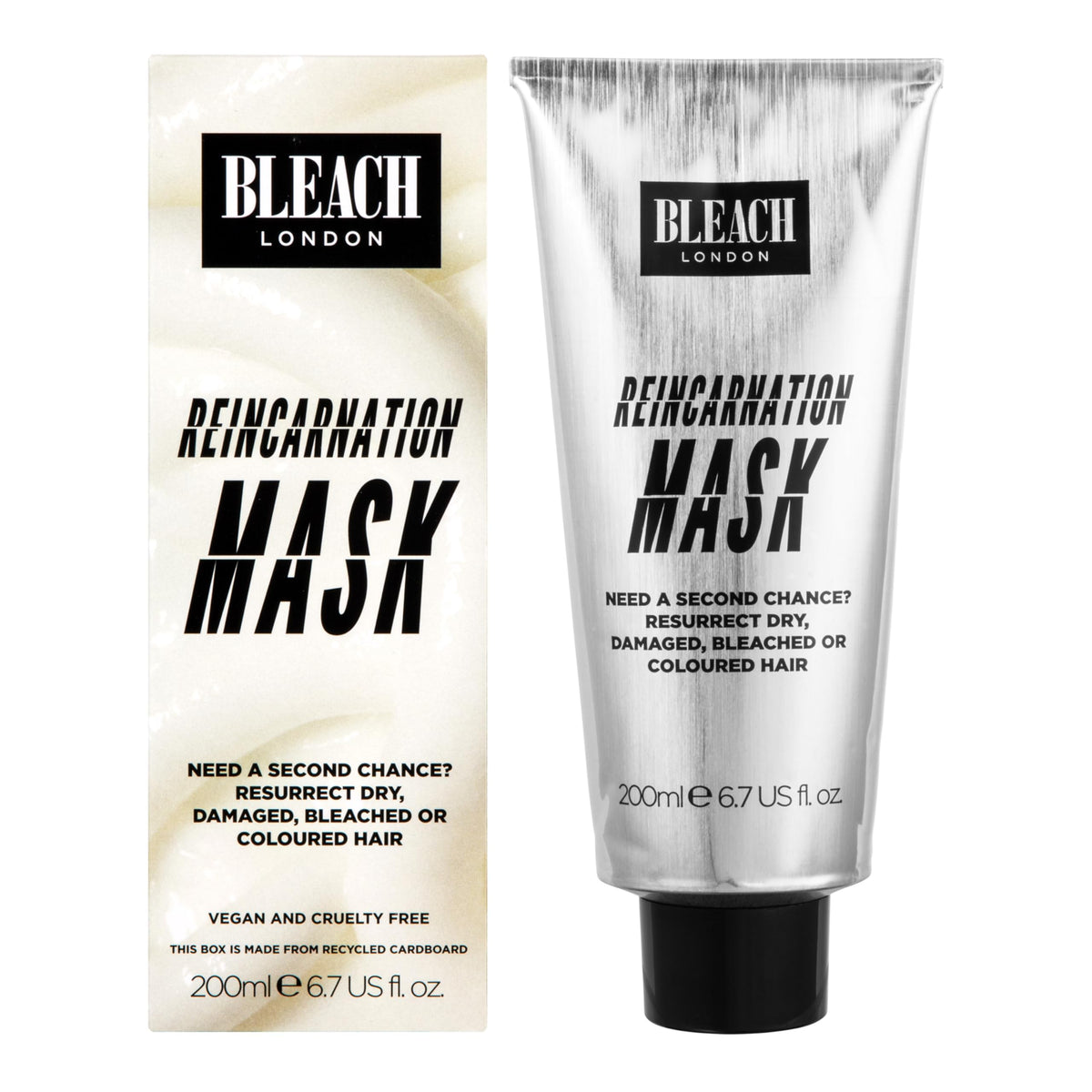 Reincarnation Mask - Bond-Restoring Protein Hair Treatment Repairs and Nourishes Dry Damaged Hair - Vegan & PETA-Approved - 200 ml - by Bleach London