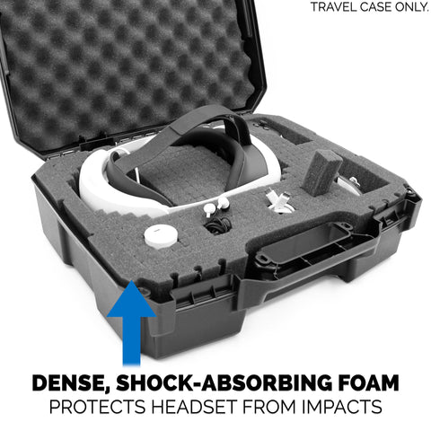 CASEMATIX Hard Case Compatible with Meta Quest 3, Quest 2 and Oculus Quest VR Gaming Headset & Accessories - Hard Case with Customizable Foam fits Elite Strap and Other Accessories