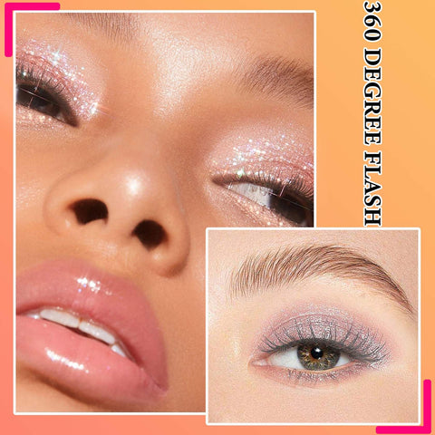 DuoZeng Liquid Glitter Eyeshadow,Liquid Sparkling Eye Shadow Under Eye Shadow Bling,Long Lasting,Quick Drying,Easy to Apply,Pigmented Liquid Glitter Eye Shadow for Crystals Eye Makeup(#04)