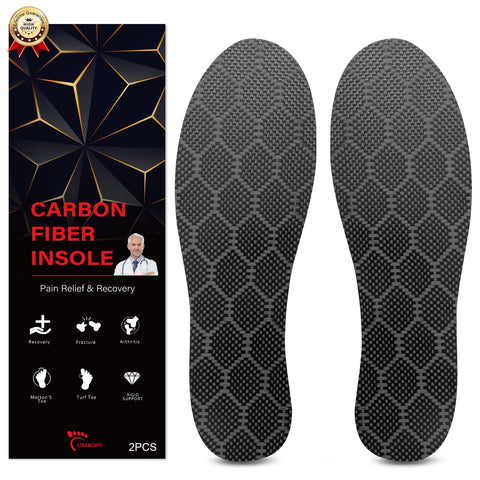 Carbon Fiber Insole 1 Pair for Men Women, Rigid Sole Shoe Insert for Recovery, Graphite Foot Plate for Arthritis, Hallux Rigidus, Turf Toe, Mortonâ€™s, Plantar Fasciitis, Foot Fracture 215mm