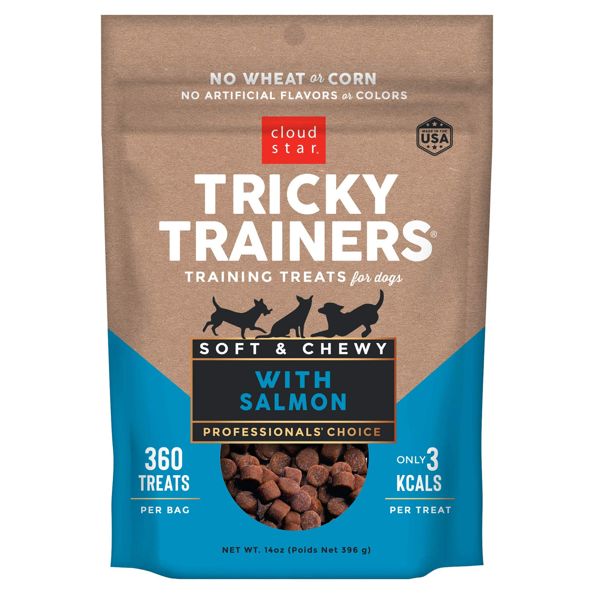 Cloud Star Tricky Trainers Chewy Dog Treats - Whole Grain Soft for Training, 14 Ounce (Pack of 2)