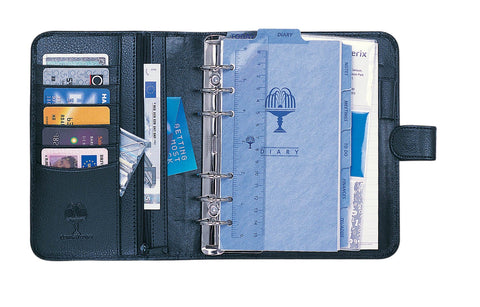 Collins Balmoral Premium Leather Personal Organiser Week to View 2018 Diary - Black