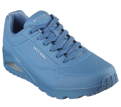Skechers Men's Uno Stand on Air Trainers, Denim Durabuck Mesh, 8