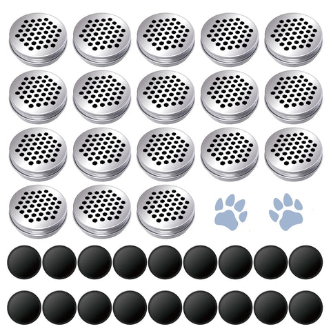 INNOYUMLIN 18 Pack Dog Scent Work Tins Training Kit Nose Work Magnetic Dots Scent Work Containers for Dogs Training Metal Box Smell Aluminum Cans with Lids (18pack)