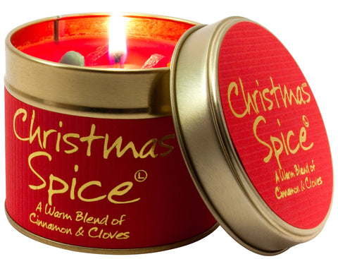 Lily-Flame Christmas Spice Tin, Red, 7.7cm l x 7.7cm w x 6.6cm h