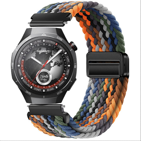 GIOPUEY Strap Compatible with Huawei Watch GT 5 46mm/GT5 Pro, Flexible Nylon Braided Strap, Strap Replacement [Unisex] - Colourful