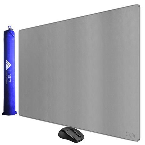 Cacoy PU Leather Moues Pad for Desk, 40" x 24" Large Computer Desk Pad Blotters for Keyboard and Mouse Writing Mat for Office and Home (Grey)
