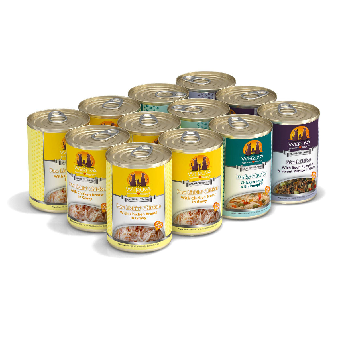 Weruva Classic Dog Food, No Ruff Days Variety Pack, 14oz Can (Pack of 12)