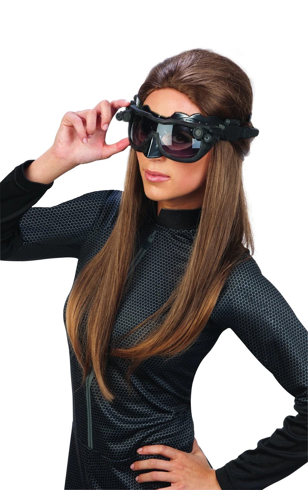 Rubie's Official Adult's Catwoman Deluxe Mask and Ears Batman Accessory - One Size, Black Halloween