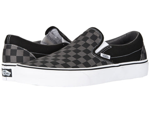 Vans Slip On, Black Pewter Checkerboard, 11 Women/9.5 Men