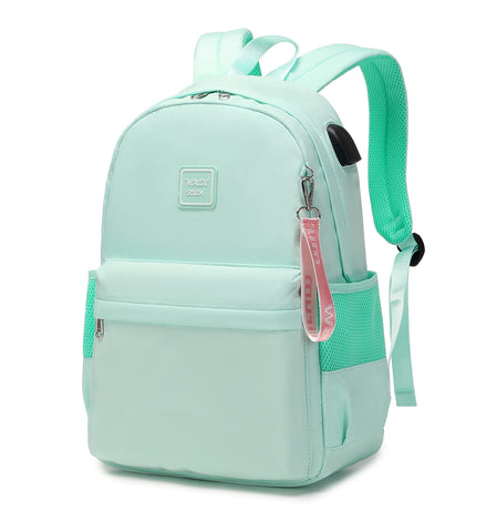 Wadirum School Bag for Elementary Middle College Students Bookbags Women Casual Backpacks Mint Green