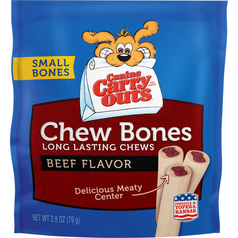 Canine Carry Outs Chew Bones Beef Flavor Long Lasting Dog Snacks, 2.8 Ounce (Pack of 12)