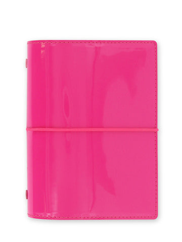 Filofax Pocket Domino Patent Organiser - Hot Pink