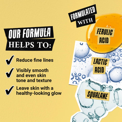 Kiehl's Ferulic Brew Antioxidant Facial Treatment with Lactic Acid, Face Toner for Dull Skin, Boosts Glow, Smooths Skin Texture, Reduces Fine Lines, with Squalane & AHAs, All Skin Types - 6.8 fl oz