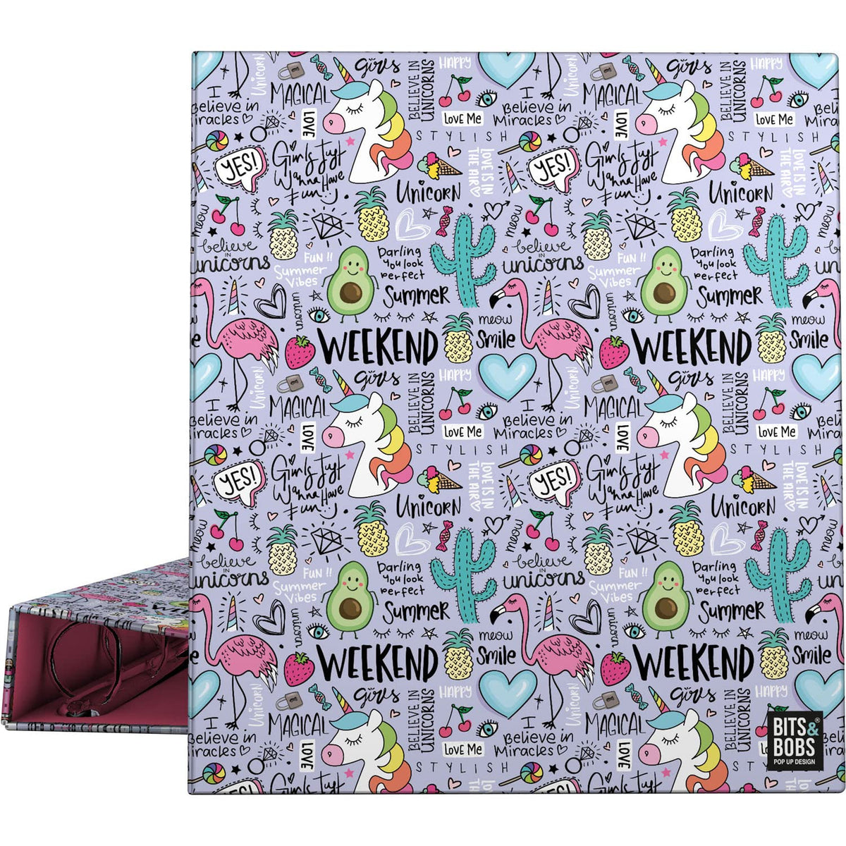 GrafoplÃ¡s | A4 Ring Binder | 4 Mixed Rings 40 mm | Bits & Bobs Pop Up Design Collection | Fantasy | FSC Certified