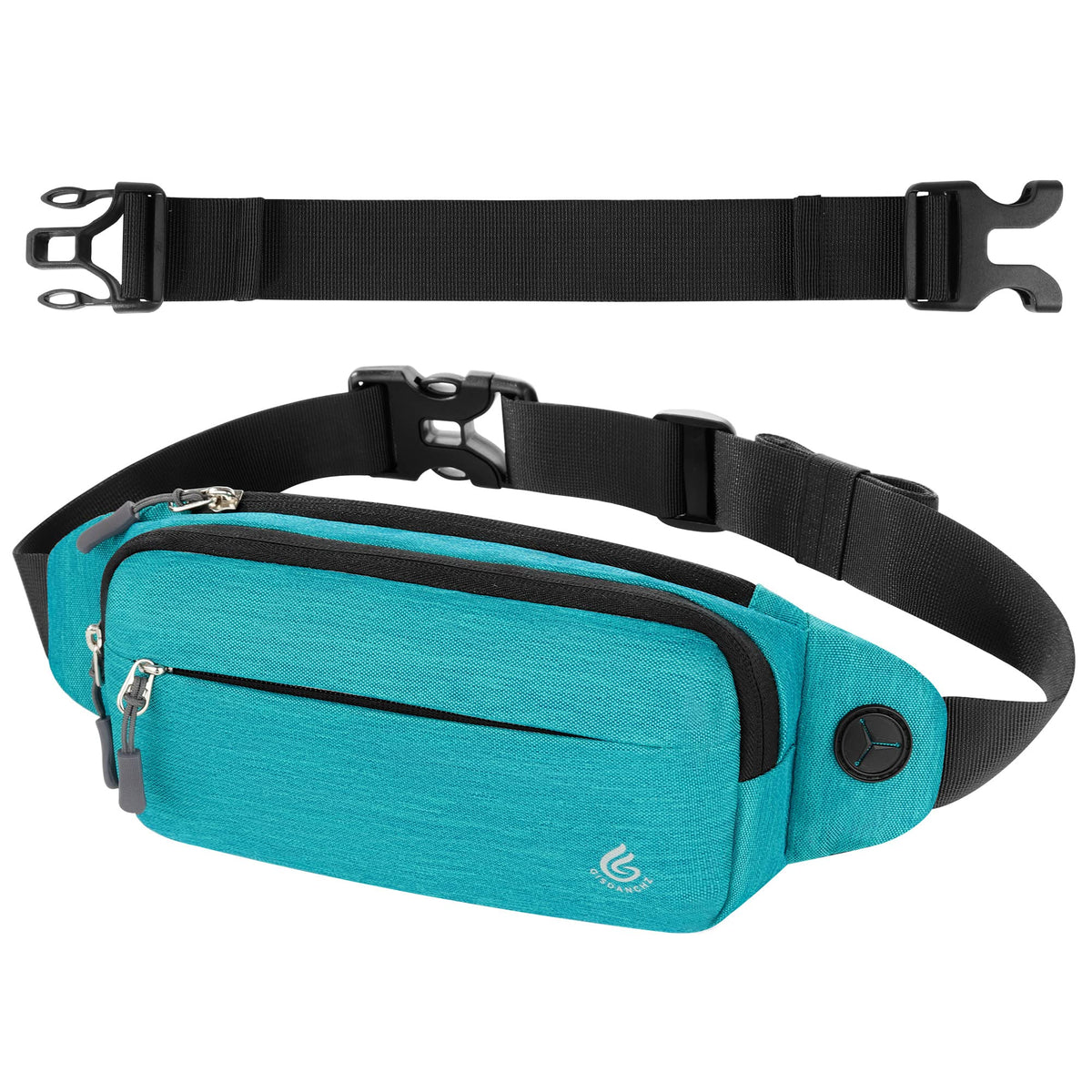 Gisdanchz Bumbags Fanny Pack for Women Men, Small Slim Waist Bag Bum Bag for Ladies Waterproof Belt Bag Hip Fanny Packs for Travel Dog Walking Running Hiking Jogging Festival, Peacock Green