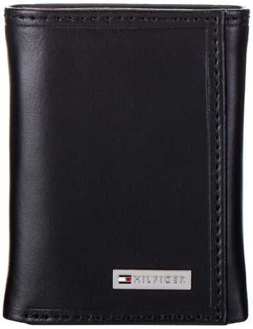 Tommy Hilfiger Men's Fordham Flip Trifold Wallet, Black, One Size