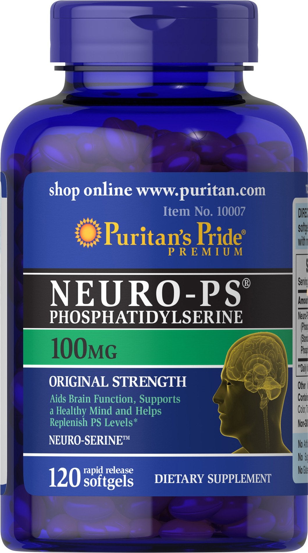 Puritan's Pride - Neuro-PS Phosphatidylserine 120 Capsules 100mg