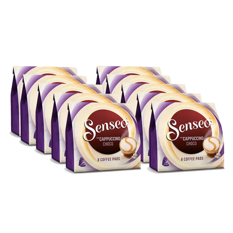 Senseo Coffee Pads Cappuccino Choco, Coffee with Chocolate Taste, New Recipe, 10er Pack, 10x8 Pods