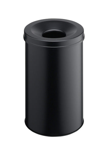 Durable Self-Extinguishing Metal Waste Bin Black 30 Litre Capacity | Stylish and Modern Finish | for Complete Safety In The Office, Warehouse, School, etc.