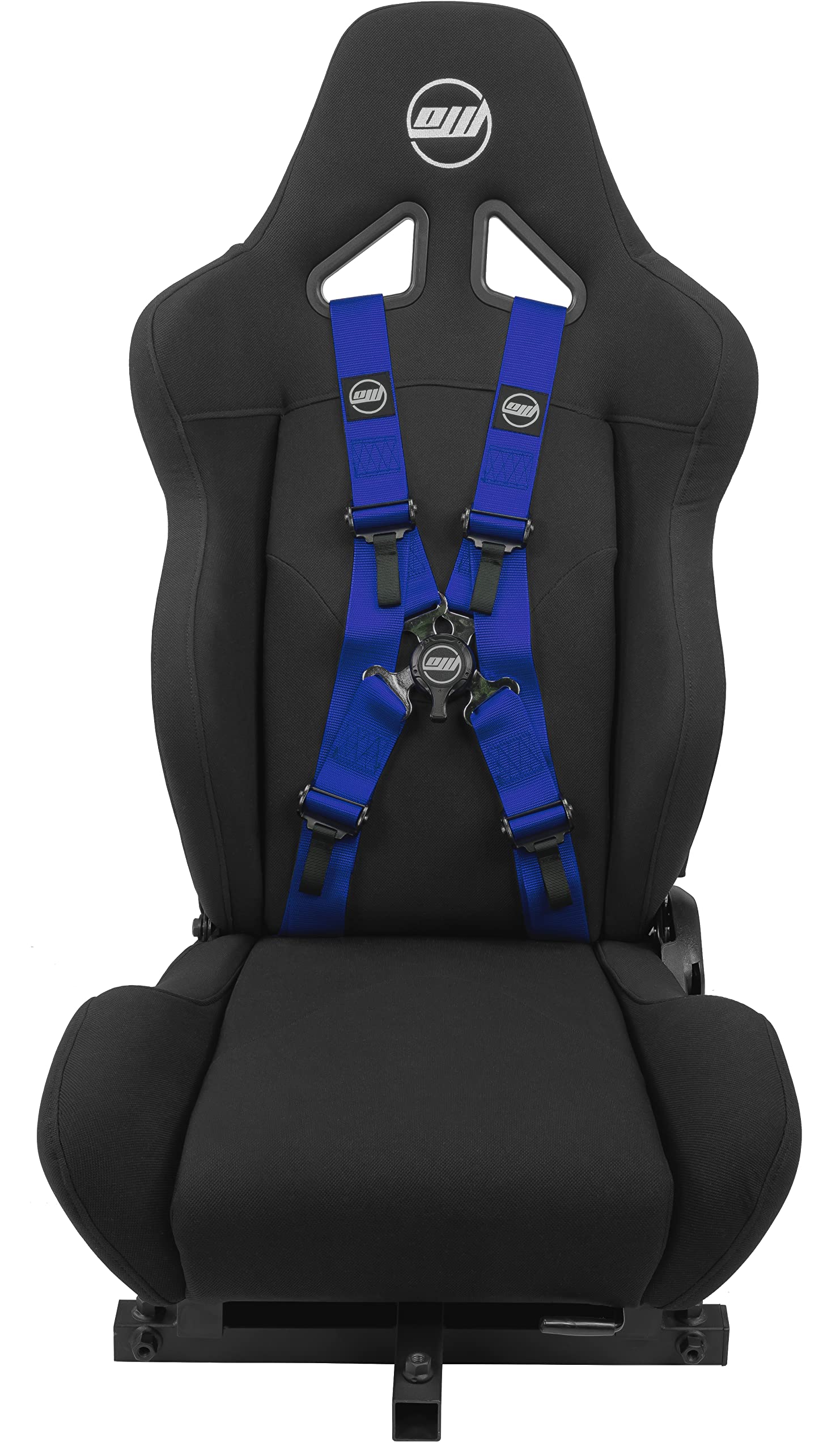 OpenWheeler Racing and Flight Simulation Cockpit Four Point Harness. Virtual Reality add-on. Blue