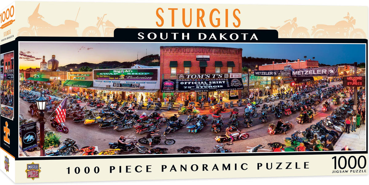 MasterPieces Sturgis Panoramic 1000 Piece Jigsaw Puzzle - 13"x39" for Adults, Family, Or Kids - Matte Finish, Eco-Friendly