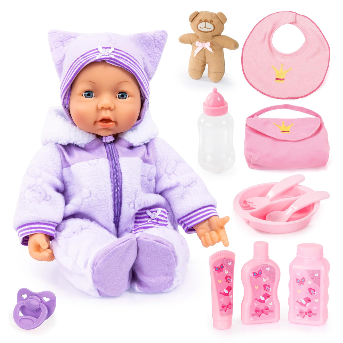 Bayer Design 94694AA Interactive Doll Piccolina Magic Eyes moves mouth, blinking eyes, sounds, accessory