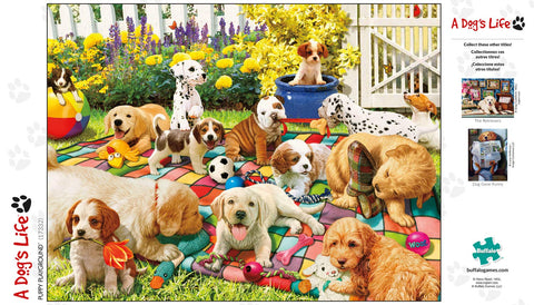 Buffalo Games - Puppy Playground - 750 Piece Jigsaw Puzzle Multicolor, 24"L X 18"W