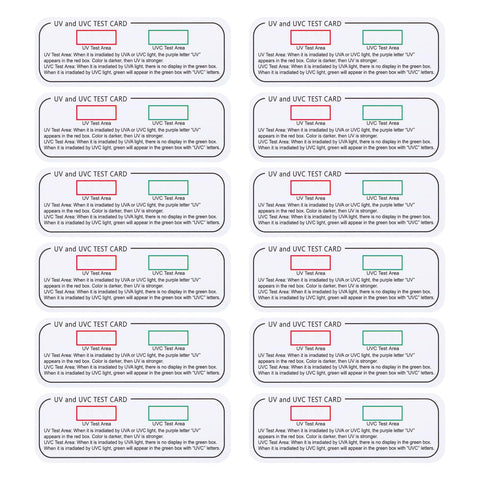 ULTECHNOVO UVC Light Test Card, UV Intensity Test Card | 3-in-1 UV Test Card | UVA & UVC Light Identifying Card | UV Bulb & LED Intensity Reading Card | UV Dosage Indicator Card