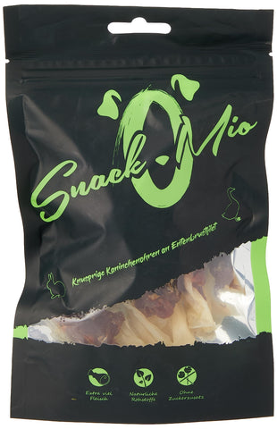 SnackOMio Premium Dog Snack, Crispy Rabbit Ears with Duck Breast Filet, Grain-Free, Pack of 1 (1 x 70 g)