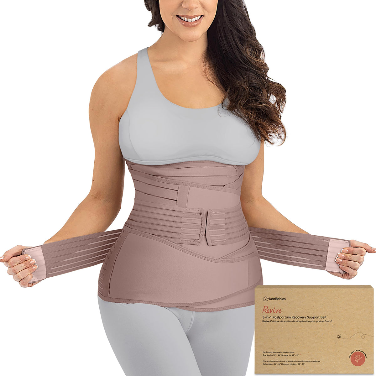 3 in 1 Postpartum Belly Support Recovery Wrap - Postpartum Belly Band, After Birth Brace, Slimming Girdles, Body Shaper Waist Shapewear, Post Surgery Pregnancy Belly Support Band (Dusty Plum, M/L)