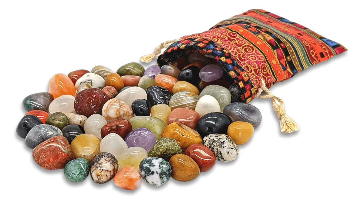 "Metavio "Gemstone set Colludo | Natural tumbled stones in various sizes | Practical and ideal for decoration, as healing stones & palm stones, games and much more. (L (2.5-3.5 cm))