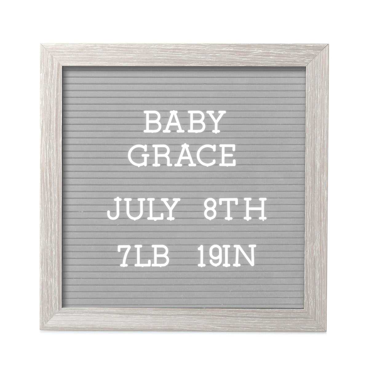 Pearhead 25.4 cm x 25.4 cm Letterboard, Nursery Message Board, Milestone or Baby Announcement Sign, Hospital Birth Sign, Baby Girl or Baby Boy Gift, Light Gray