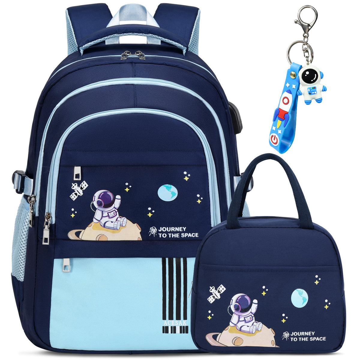 ACESAK Backpack for Boys - Boy Backpack Schoolbag for Boys Kids Children Teens Girls Elementary Middle School Bags, Waterproof Lightweight Kids Bookbag Backpacks Casual Daypack with Lunch Bag Set