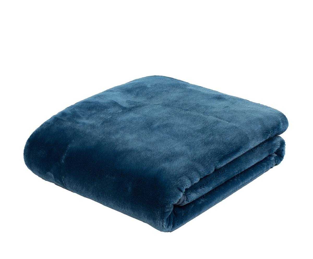 Gözze - Premium Cashmere Feel Cuddly Living Room Blanket/Throw, 500 g/m², 130 x 170 cm - Blue