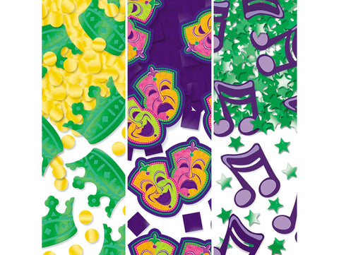 Vibrant Paper & Foil Mardi Gras Confetti - 1.2 oz. (1 Pack) - Perfect for Festive Celebrations and Decorations