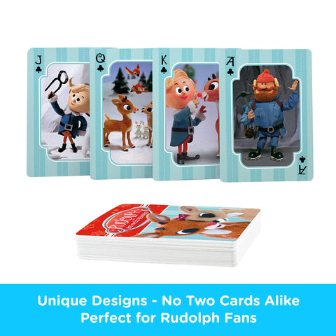 Aquarius Rudolph Playing Cards - Rudolph The Red Nosed Reindeer Deck of Cards for Your Favorite Card Games - Officially Licensed Rudolph Merchandise & Collectibles