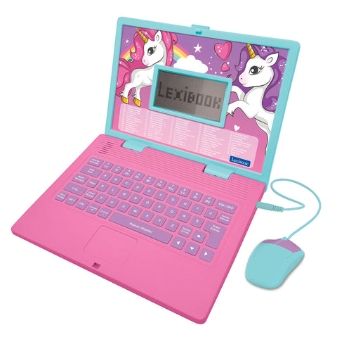Lexibook, Unicorn, Educational Computer Bilingual French/English, Toy for Children, 124 Activities to Learn Languages, Mathematics, Logic, Fun and Play Piano, JC598UNIi1