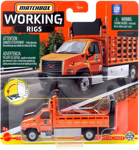 Matchbox GMC 3500 Attenuator Truck, [Orange] Working Rigs 15/16