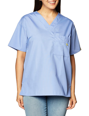WonderWink 6006ACBLXL Origins Unisex Alpha Fit V-Neck Top, Ceil Blue, Standard - X Large