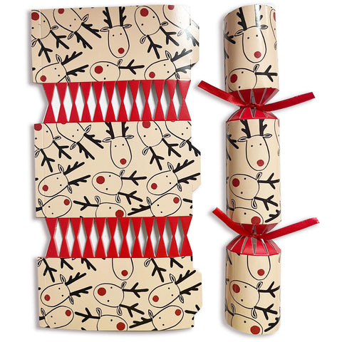 Volsha 10 Luxury Chritmas Crackers, 10 Hats 20 Strings Christmas Party Game Deer DIY Cracker Festive Seasonal (brown) (brown)
