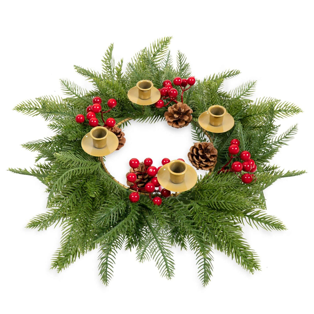 Rocinha Christmas Wreath Candle Centerpiece - Holiday Decorations Gift for Traditions