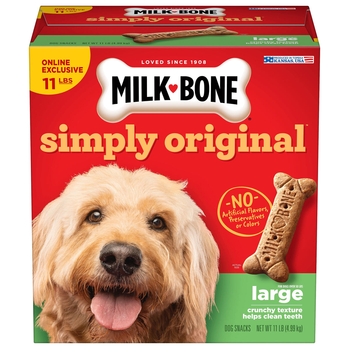 Milk-Bone Simply Original Dog Treats Biscuits for Large Dogs, 11 Pound