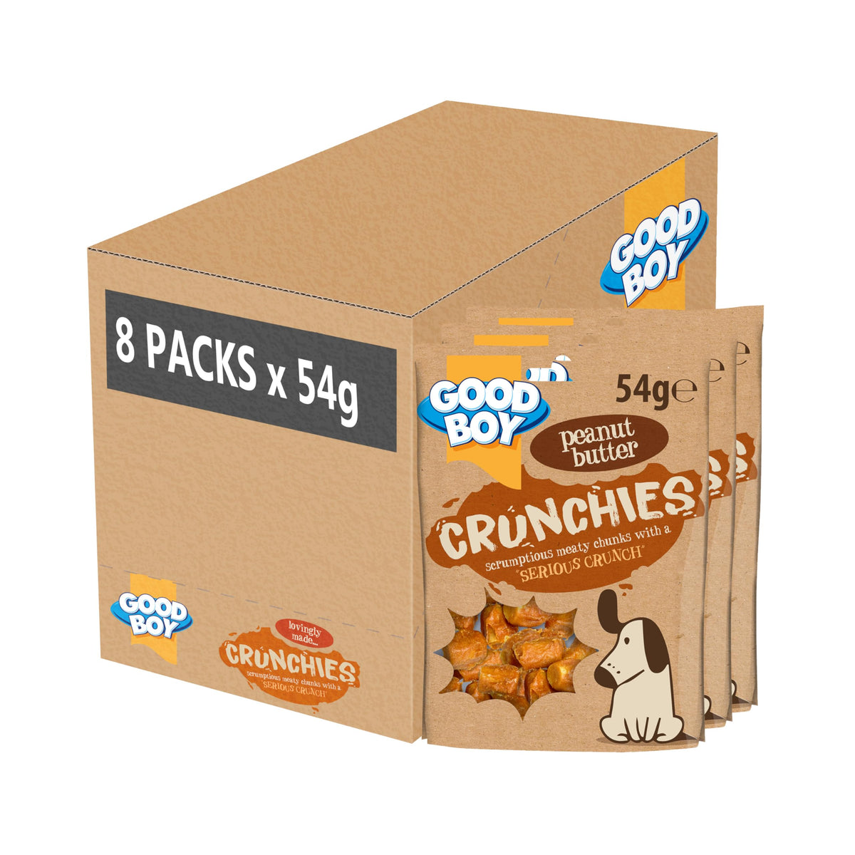 Good Boy Crunchies Dog Treats Peanut Butter Box of 8 x 54g