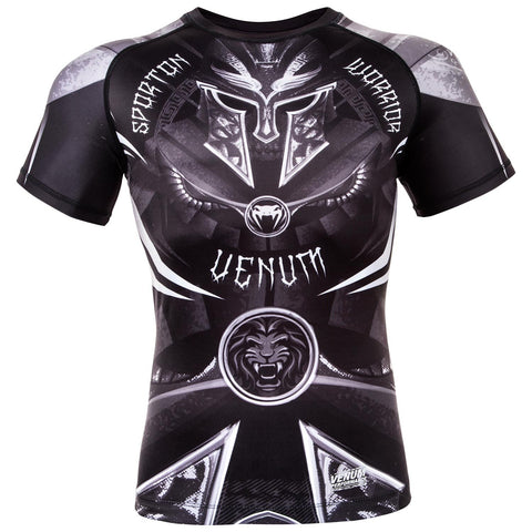 Venum Gladiator 3.0 Short Sleeve Rashguard - Black/White - XXL, XX-Large