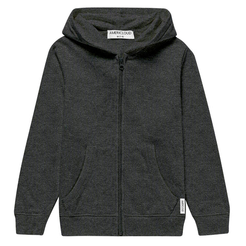 AMERICLOUD Kids Zip Up Hoodie Soft Brushed Fleece Hooded Sweatshirt Zipper Hoodies with Pockets Sport Jacket for Boys and Girls 3-12 Years (dark gray-s)