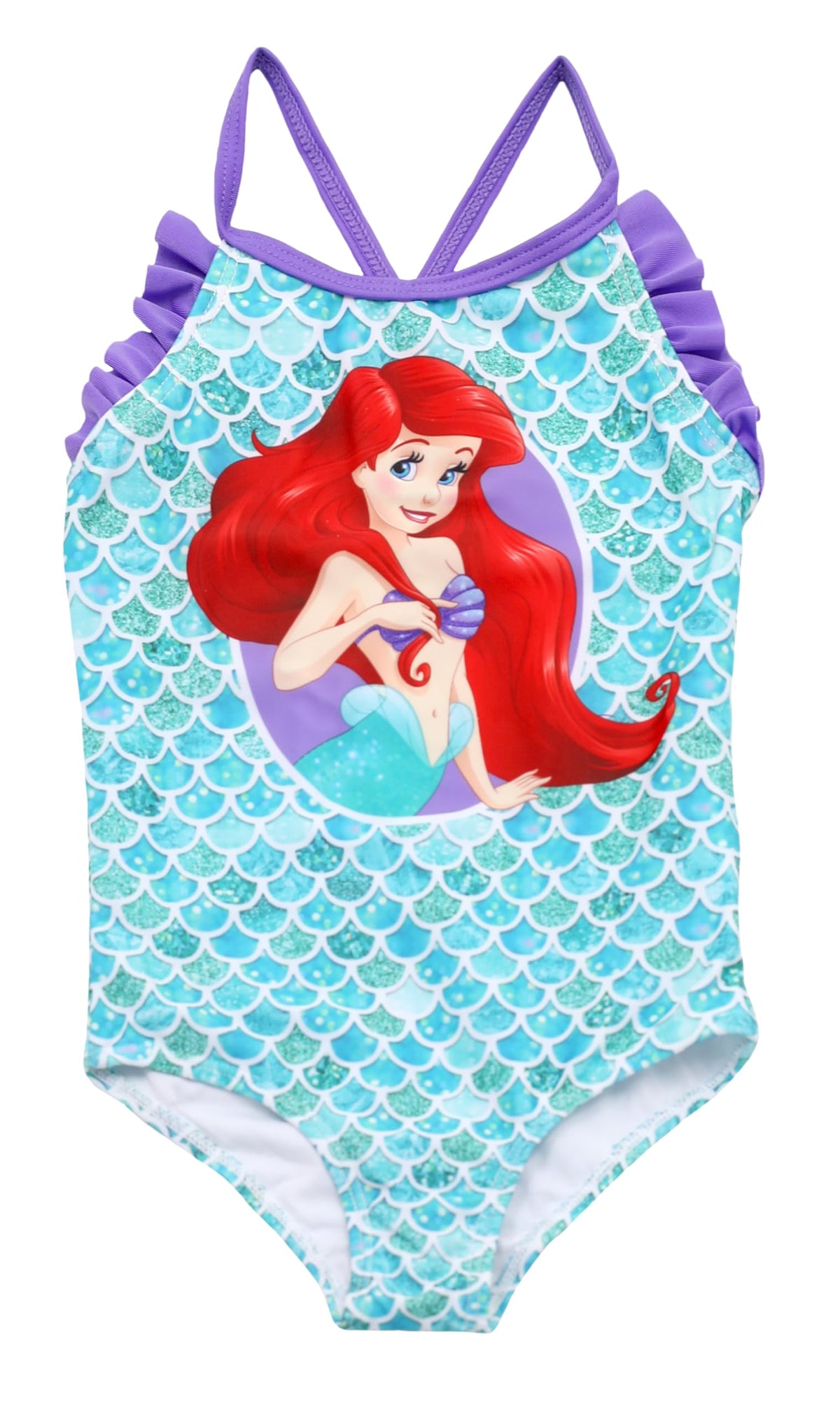 Disney Princess Little Mermaid One Piece Swimsuit for Girls - Ariel, Green 2T