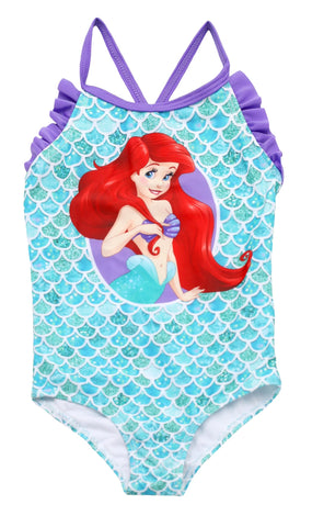 Disney Princess Little Mermaid One Piece Swimsuit for Girls - Ariel, Green 2T