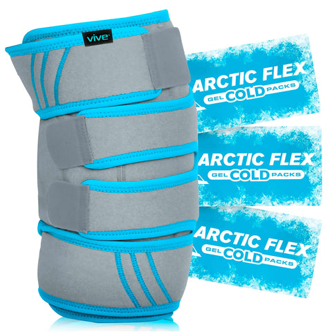 Vive Knee Ice Pack Wrap - Cold/Hot Gel Compression Brace - Heat Support Strap for Arthritis Pain, Tendonitis, ACL, Athletic Injury, Osteoarthritis, Women, Men, Running & Surgery