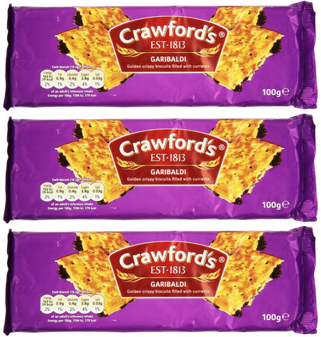 Crawfords Garibaldi Biscuits 100g (Pack of 3) by Crawfords